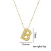 18K Gold-Plated Copper Necklace with Micro-Inlaid Zirconia & 26 Letter Pendant - Classic and Versatile European-American Jewelry