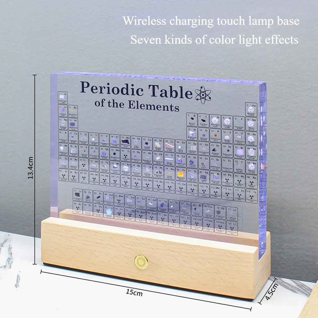 Acrylic Real Elements Periodic Table Figurines Chemistry Chart Tool Physical Display Teaching Prop Creative Gift Desk Decor