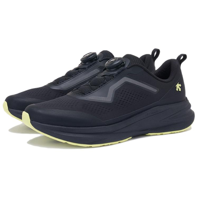 Descente Running Series Mesh Cushioning Lightweight Resilient Wear-Resistant Boa Shock Absorbing Breathable Low-Top Casual Running Shoes D5231RRN09-BK