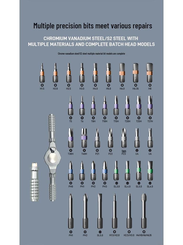 42-Piece Multifunctional Ratchet Screwdriver Set - High Hardness, Versatile Tool Kit for Home Use