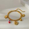 Stainless Steel Multi-Element Bracelet for Women Gold-Plated Heart Flower Sun Star Handmade Chain Luxury Jewelry Wedding Gifts
