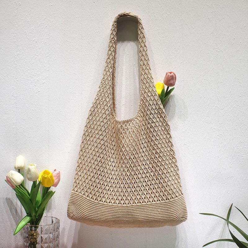 Fashionable And Casual  Bag Tote Bag Knitted Hollow Woven Shoulder Bag