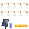 10/8/5m Solar Outdoor Garden Twine String Lights Waterproof Solar LED Patio Lights for Fence Wedding Party Decorative