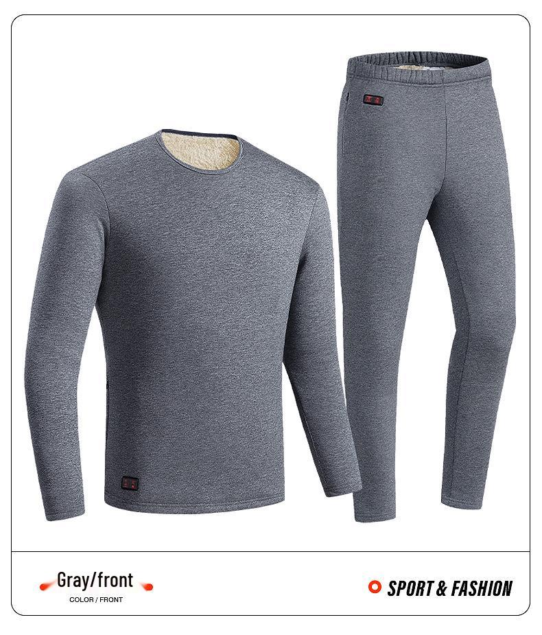 Men's Smart Heated Hoodie & Pants Set - USB Dual Control Carbon Fiber, 18-Zone Warm Cotton Outdoor Wear