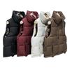 Down Cotton Vest Women's Short Autumn and Winter New Stand-up Collar Fashion Vest Vest Vest Vest Outer Wear