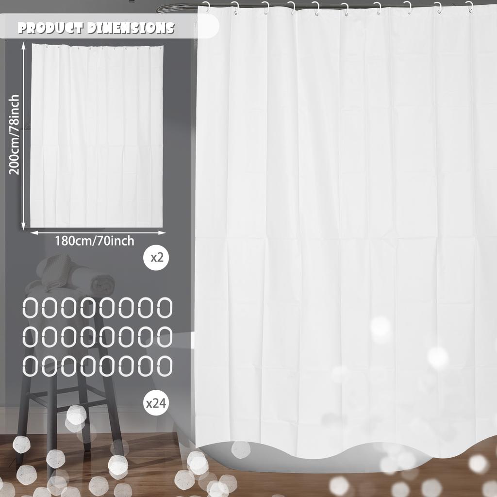PEVA Shower Curtain Waterproof Plastic Clear Bath Curtains Transparent/Colorful Bathroom Curtains Mildew Home Luxury with Hooks