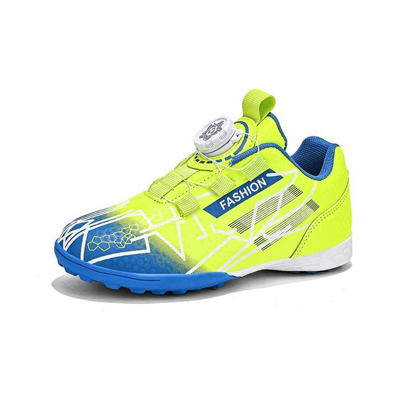 Cheap new children's football shoes Non-slip and breathable rotating buckle Lace-free TF broken nail youth football shoes