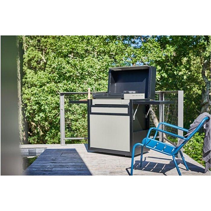 Capot - forge adour - premium 60 - acier noir et gris - chariot premium - protection intempéries