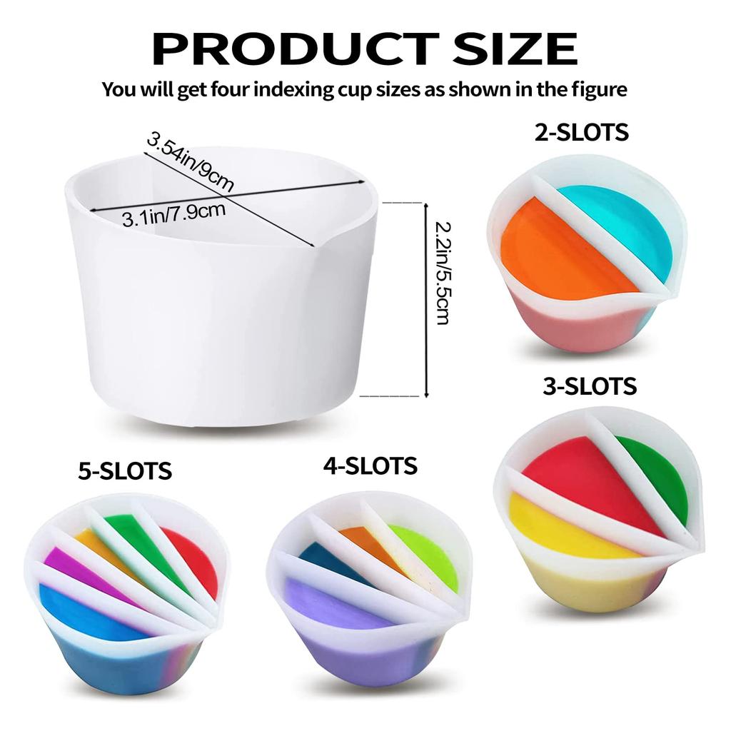Split Cup For Paint Pouring Reusable Fluid Art Split Cup Silicone Split Pouring Cup With Dividers For Acrylic Paint Resin DIY