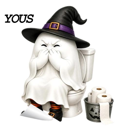 Cute Ghost Bathroom Wall Murals Halloween Toilet Seat Cover Stickers, Scary 3D Crack Skeleton Creative Tank Decorations Lid Decals, Waterproof