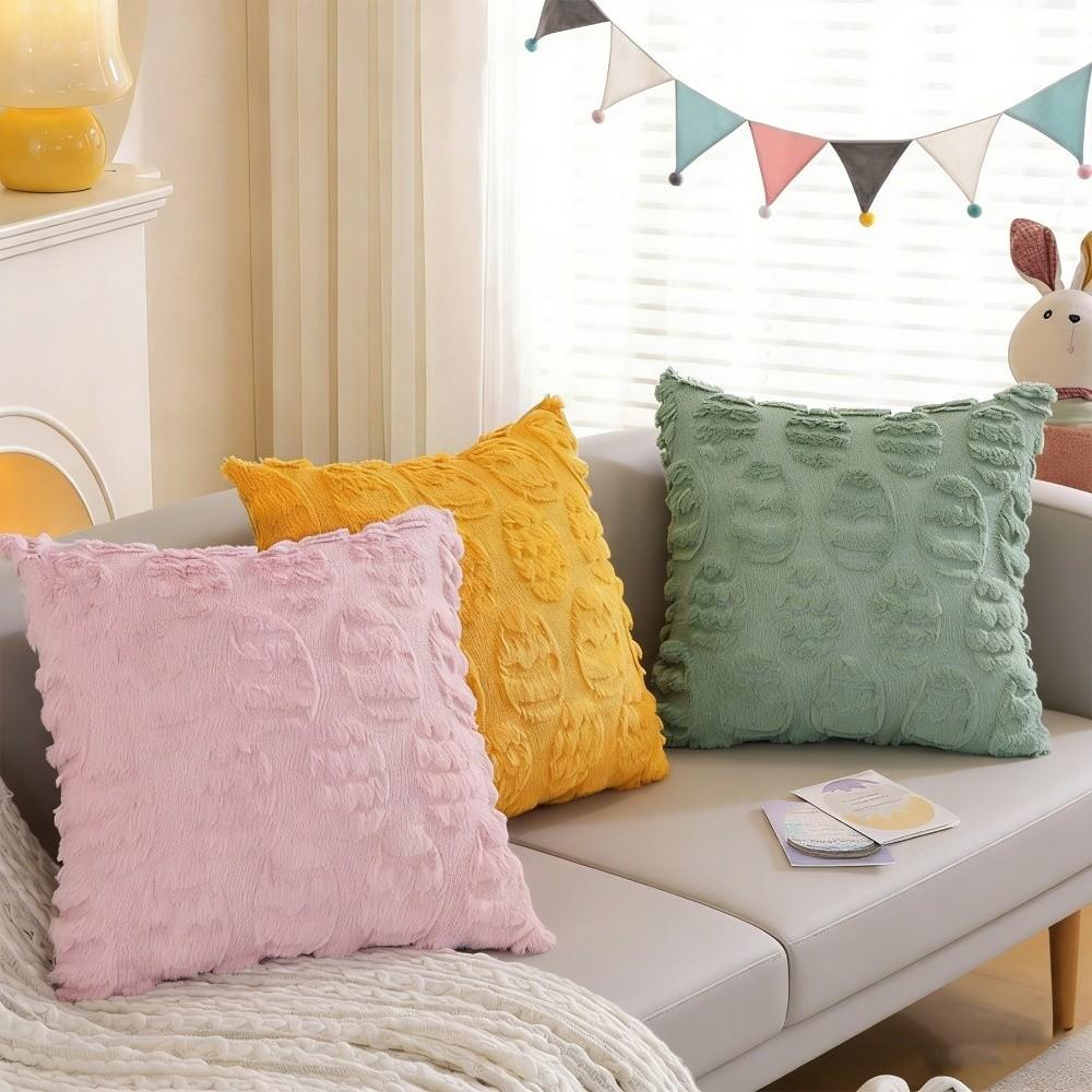 Egg Pattern Plush Pillow Case Super Soft Throw Pillowcase Cushion Cover Car Cushion