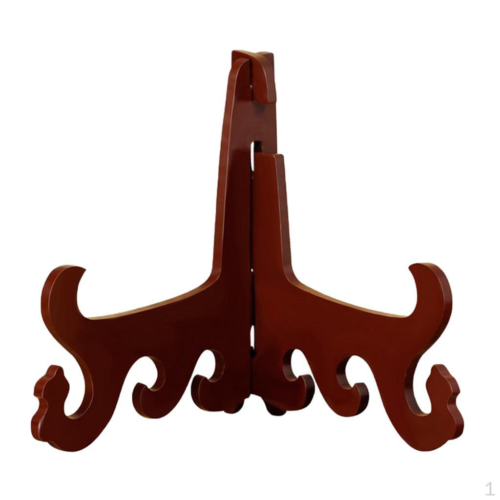 Elegant Wooden Plate Display Stand for Photos and Artwork
