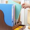 Wooden Desktop File Holder & Vertical Book Stand Organizer