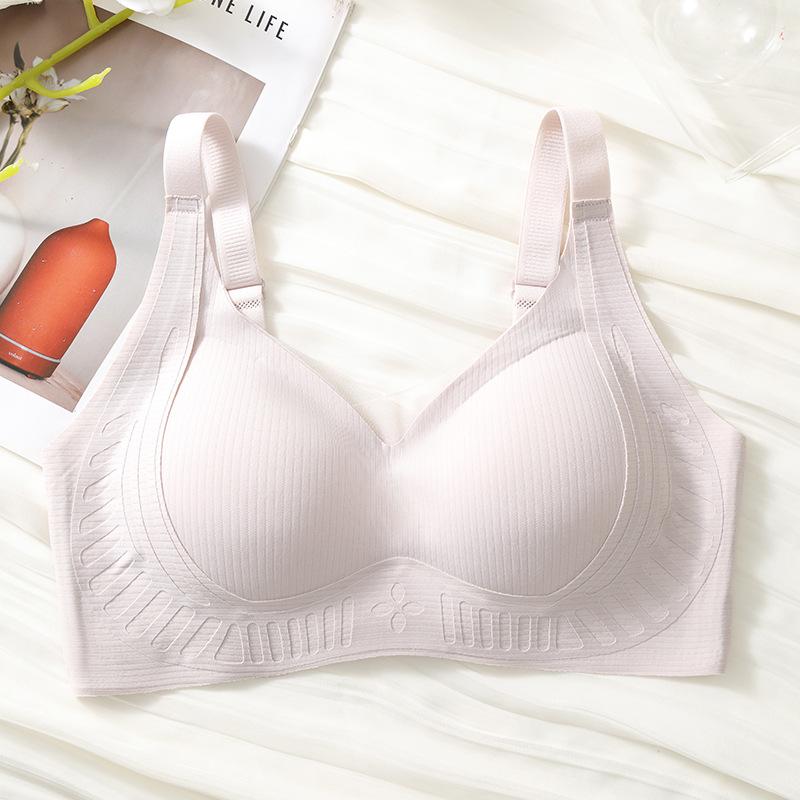 Seamless Wireless Fixed Cup Shaping Gathering Bra For Big Bust Women