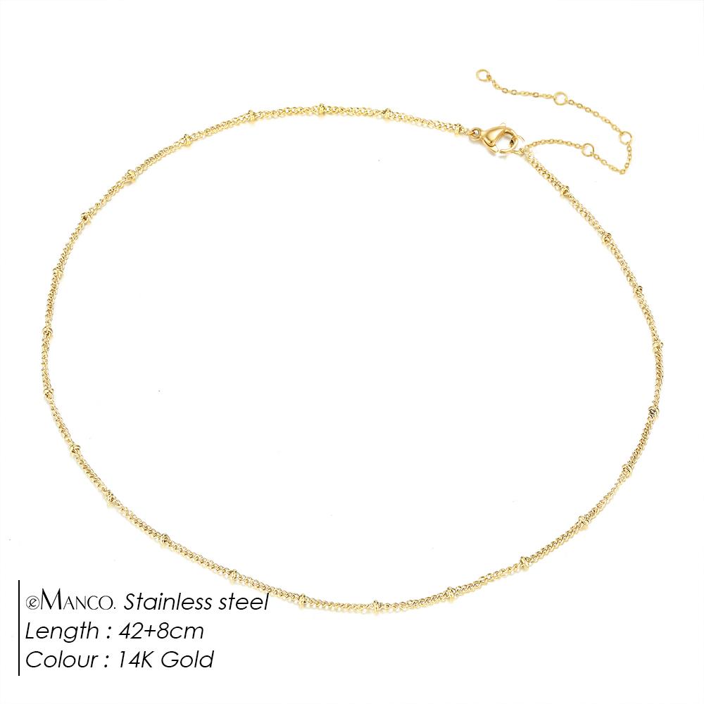 EManco Gold Stainless Steel Chain Choker Necklace Women Chain Necklace Sets for Women Gift