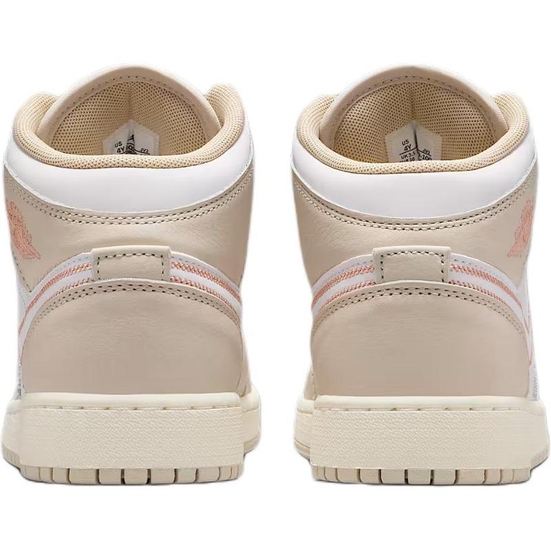 Air Jordan 1 SE leather GS mid-top sneakers light brown/white unisex HQ5879-100