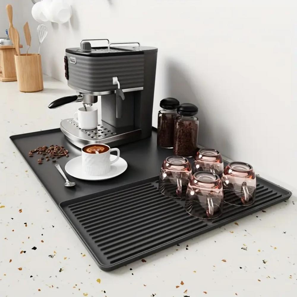 Silicone coffee MATS with raised edges, suitable for countertops, bar accessories, coffee machine MATS, espresso machines, and b
