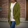 Ladies' Casual Solid Color Hooded Knitted Sweater With Loose Collar And Cardigan, Women's Sweater Jacket