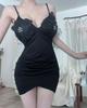 2026 Nightclub Hot Girl Low-Cut V-Neck Floral Bodycon Spaghetti Strap Dress