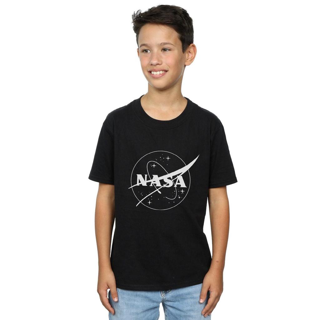 NASA Boys Classic Insignia Logo Monochrome T-Shirt