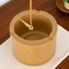 Natural Bamboo Incense Burner Metal Cord Lock Incense Holder with Bamboo Ash Catcher for Home Decor Yoga Meditation
