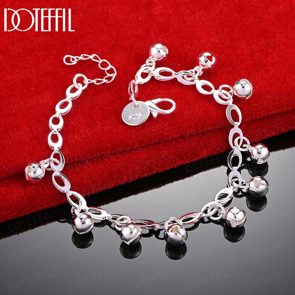 925 Sterling Silver Bell Bracelet Gift Fashion Wedding Jewelry