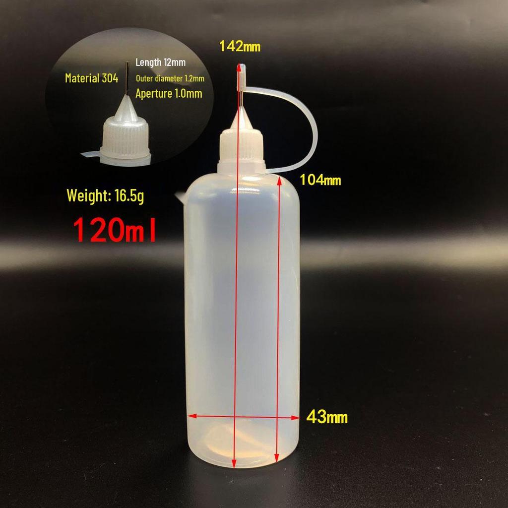 Needle-Point Liquid Dispensing Bottle for Makeup, Tattoo Pigment, Essential Oils, PE Plastic