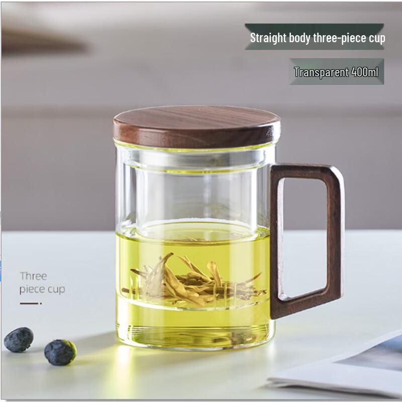 TIANXI Portable Tea Infuser Glass Mug with Handle