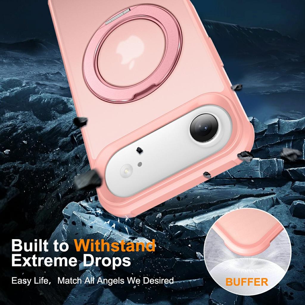 Etui na iPhone 17 Air z magnetyczną podpórką, hybrydowe etui na telefon z TPU+PC, odporne na wstrząsy