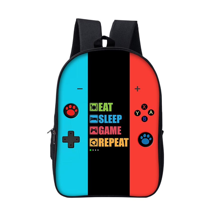 16,5-inch Gaming Console Rugzak met Koptelefoonaansluiting voor Jongens/Meisjes Beste Cadeaus 2D Platte Cartoon Schooltas voor Kinderen Boekentas