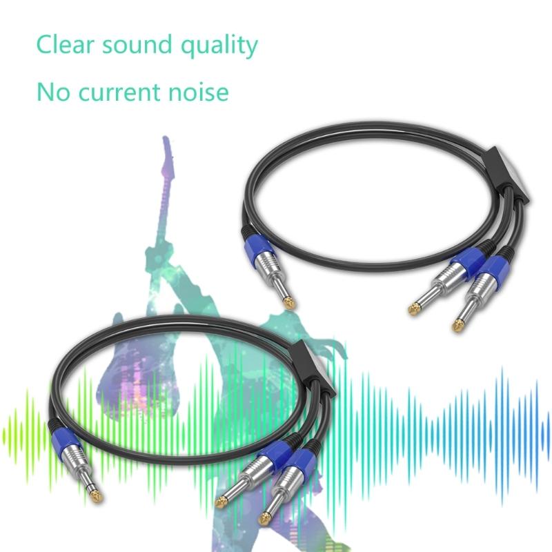6.35mm 1/4inch Splitter Adapter Cable Male to Double Male Single Channel/Double Channel Stereo Y Type Aux Cord Wire