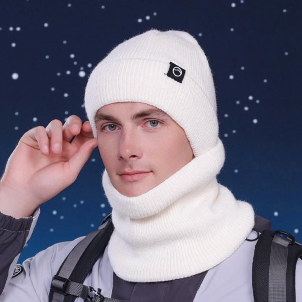 Neck Warmer Knitted Hat Gloves Scarf Warm Cap Solid Beanie Casual Winter Glove Cap Set  Outdoor