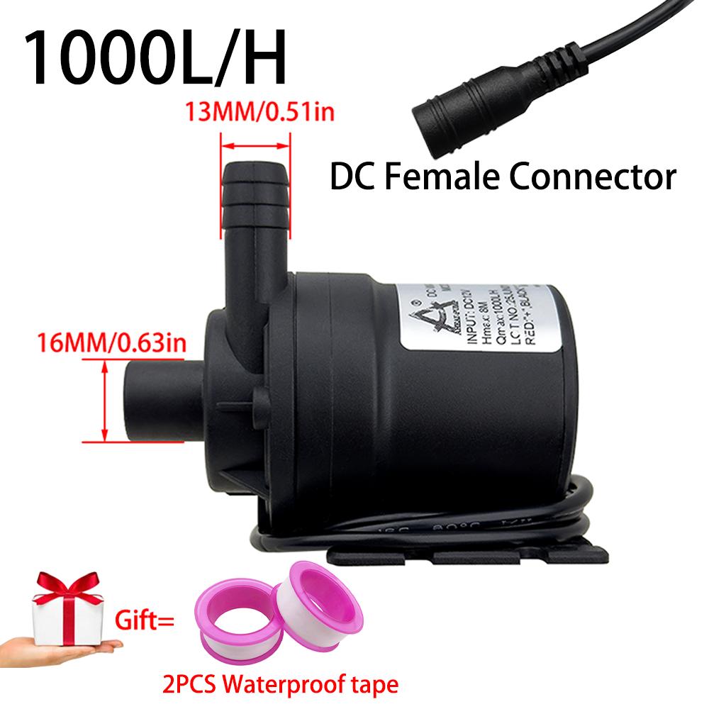 DC12/24V Brushless Motor Water Pump, 1000L/H, 8M Head 1/2" Submersible Pump, Shower Booster Pump, IP68,pagoda Joint