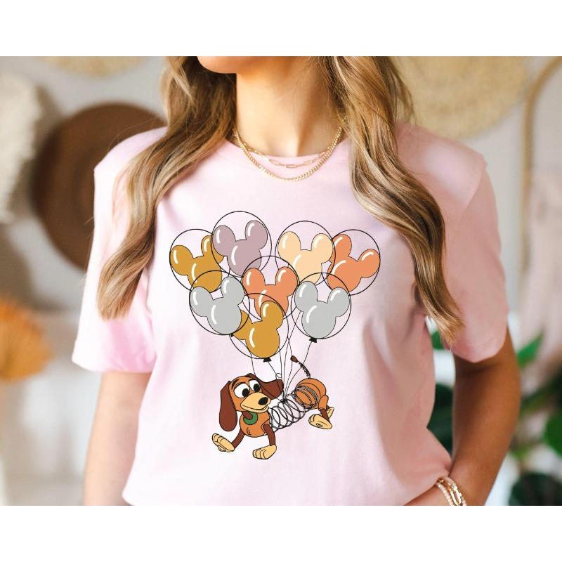 2026 Toy Story Smart Dog Mickey Balloon Dog Lover Gift Print Fashion Unisex TShirt Short Sleeve Relaxed Plus Size Top