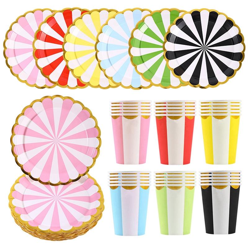 10Pcs CampingPicnic Tableware Set Disposable Paper Dishes Plate Cup Outdoor Camping Accessories Portable Cutlery