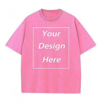 DIY42 Washed Vintage Couple T-Shirts Street Retro Punk T Shirt Women Cotton Short Sleeve Customize Pattern TShirts Top
