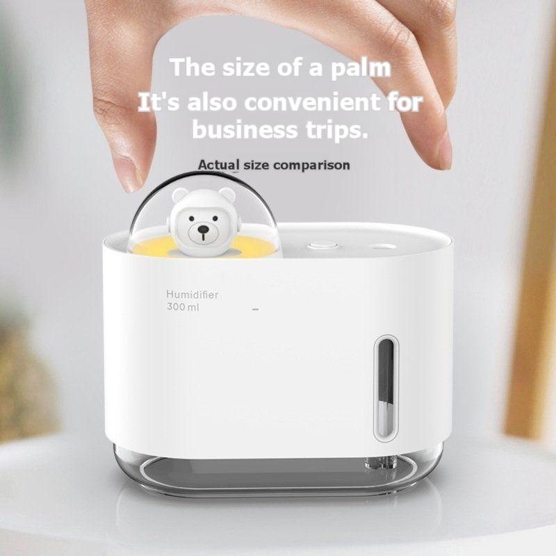 ABBP-For Mini USB Humidifier Space Bear Night Light, Portable Aroma Diffuser For Home And Office белый
