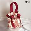 1PC Flower Printed Drawstring Candy Pouch Bag, Handle Bag Gift for Wedding Party