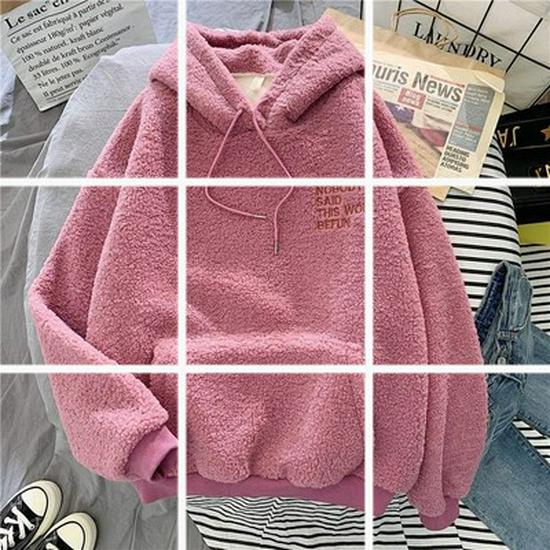 

Женский свитшот оверсайз из овечьей шерсти в корейском стиле на осень/зиму 2021 – Модный, плотный и уютный S розовый