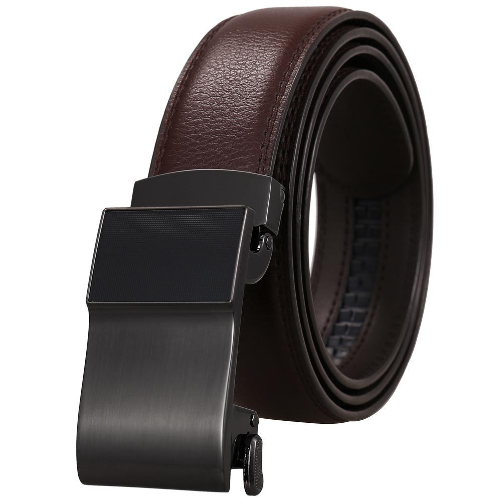 Men'S Clothing Accessories Casual Belt, Alloy Automatic Buckle Two-Layer Cowhide Belt Ly36-24974-1