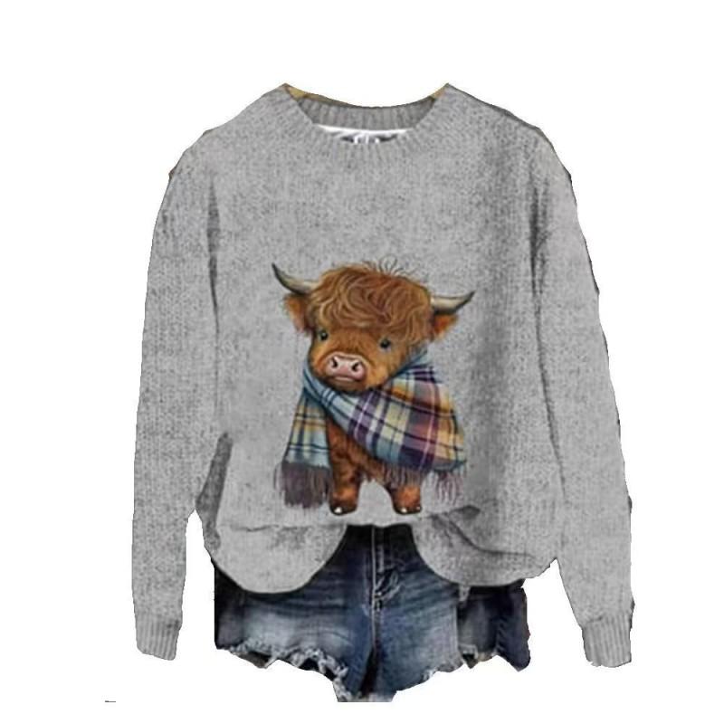 '' Halloween 3D Digital Print Casual Hoodie Women Animal Soft Cotton Blend Long Sleeve Regular Fit