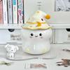 Roztomilý hrnek s duchem s víčkem a lžičkou, dárek k narozeninám pro dívku s vysokou hodnotou, kancelářský keramický pohár na vodu, suvenýr