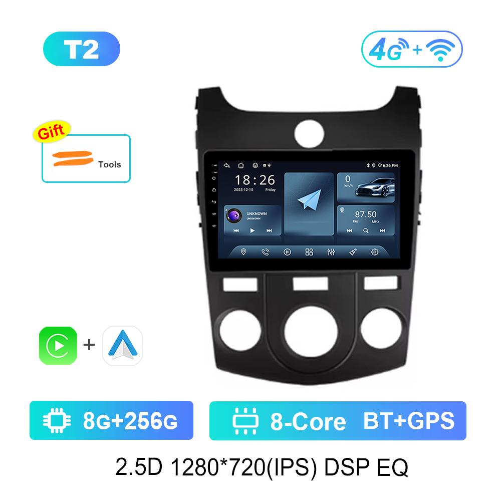 Android System 9 '' for KIA Cerato 2008 - 2014 Car Radio Multimedia Player Navi GPS WiFi IPS Screen 4G Head Unit Cooling Fan