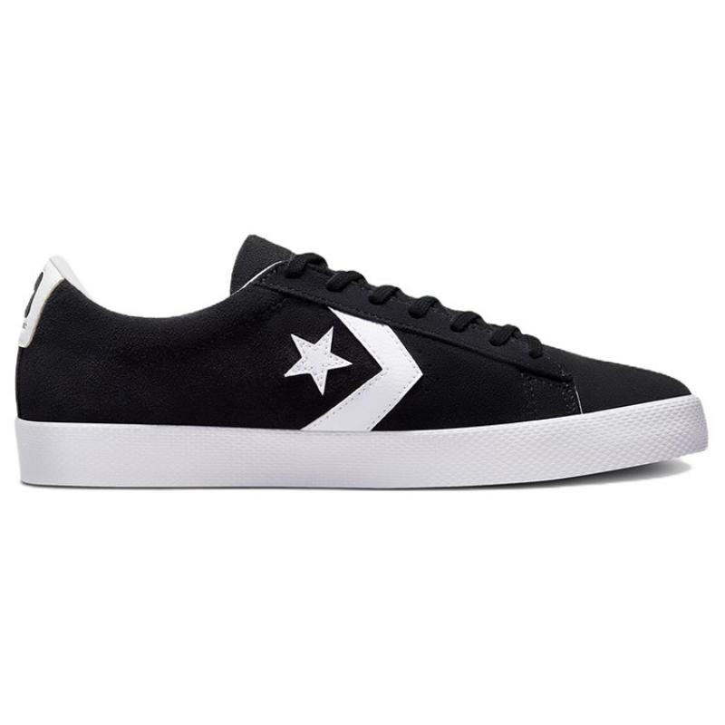 Converse Cons PL Vulc Pro Comfortable and Casual Non-slip and Wear-resistant Lightweight Low-top Board Shoes Unisex Black and White
