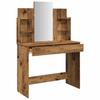Makeup Table with Mirror Rustic Wood Look 96 x 39 x 142 cm