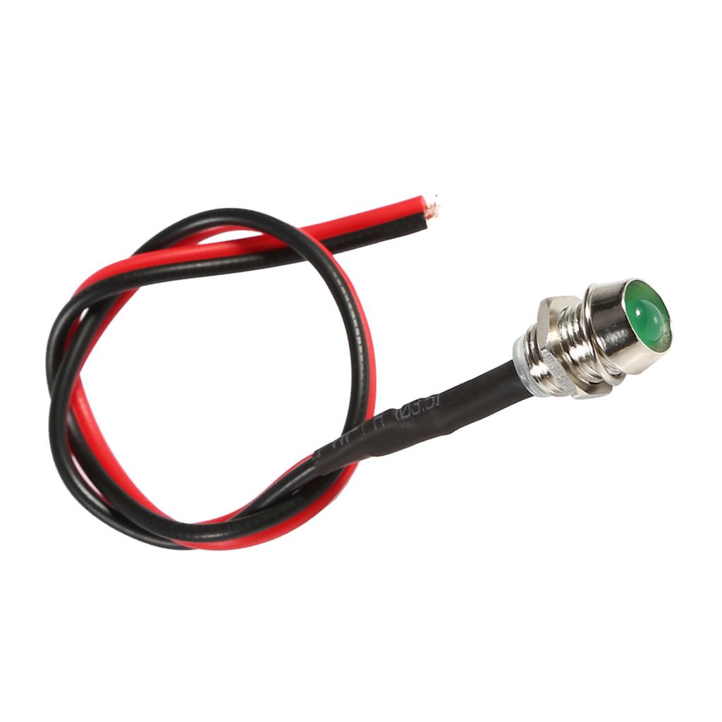 4 Pcs 12v 8mm LED Panel Pilot Dash Warning Light Indicator Lamp Car Van Green