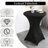 1-6Pcs Spandex Round Tablecloth Cocktail White Table Covers Fitted Stretch Tablecloth for Wedding, Banquet, Party, Birthday