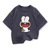 Original Design Summer Children Clothing Girls Short Sleeve t shirts Cute Little Rabbit Graphic Kids Pure Cotton Loose Tee Tops