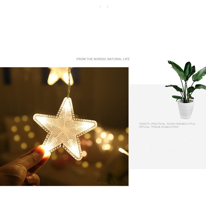 Luci da 300 cm Luci a stringa per tende a stella a LED da 220 V per la decorazione della festa della ghirlanda di nozze della camera da letto di casa