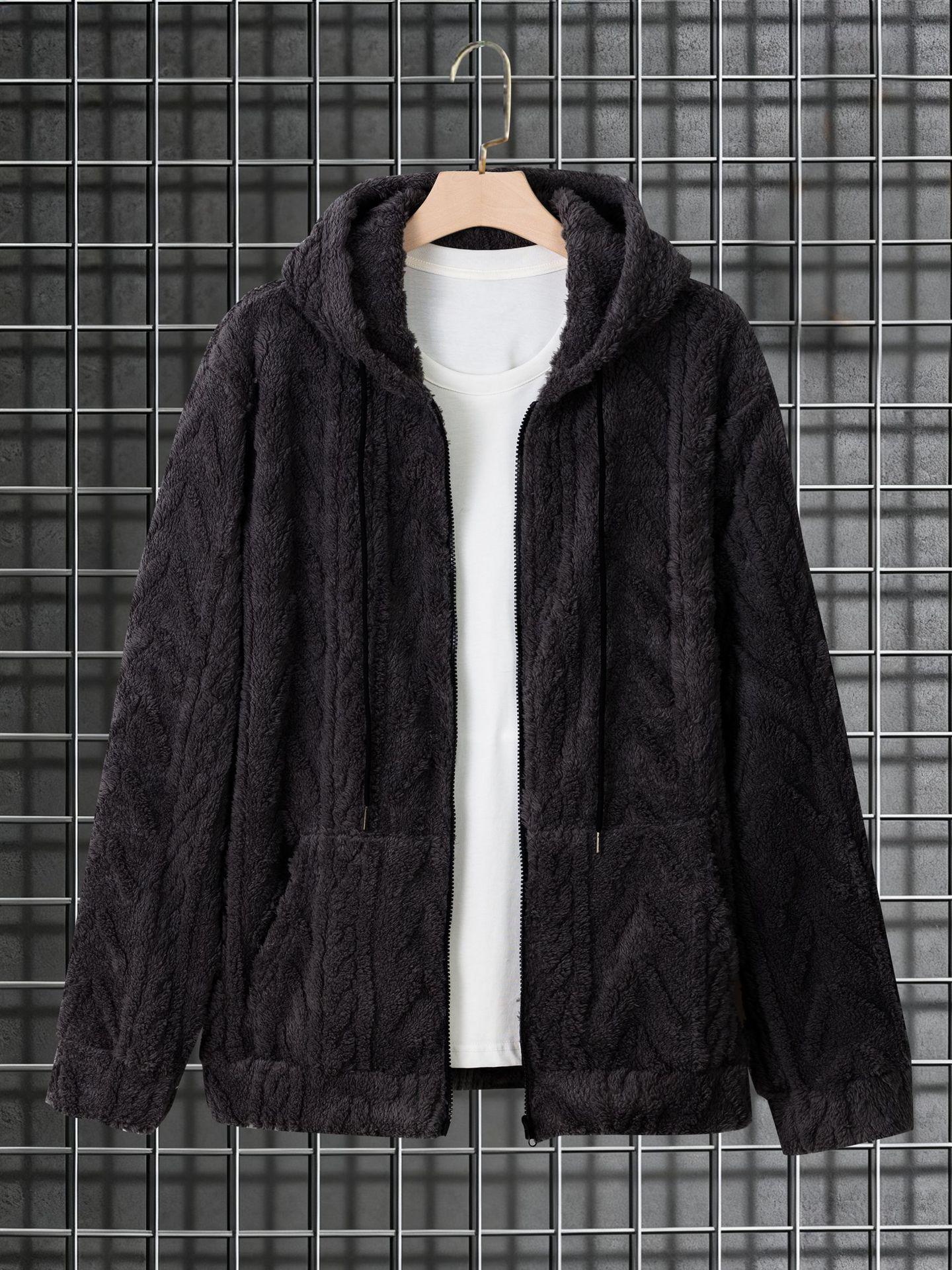 Men s Heavyweight Double-sided Fleece Zipper Hoodie - Autumn/Winter Casual Loose Fit Jacket Double Extra Large